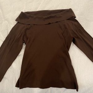 Chocolate Brown Off the Shoulder Top